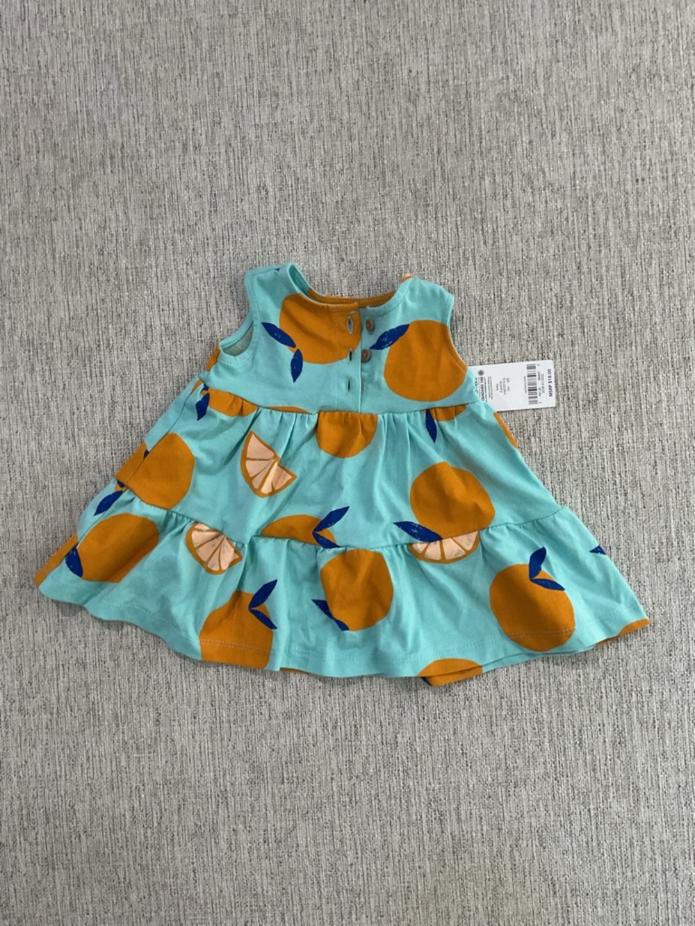 Carter's Aqua Dress with Orange Fruit Print